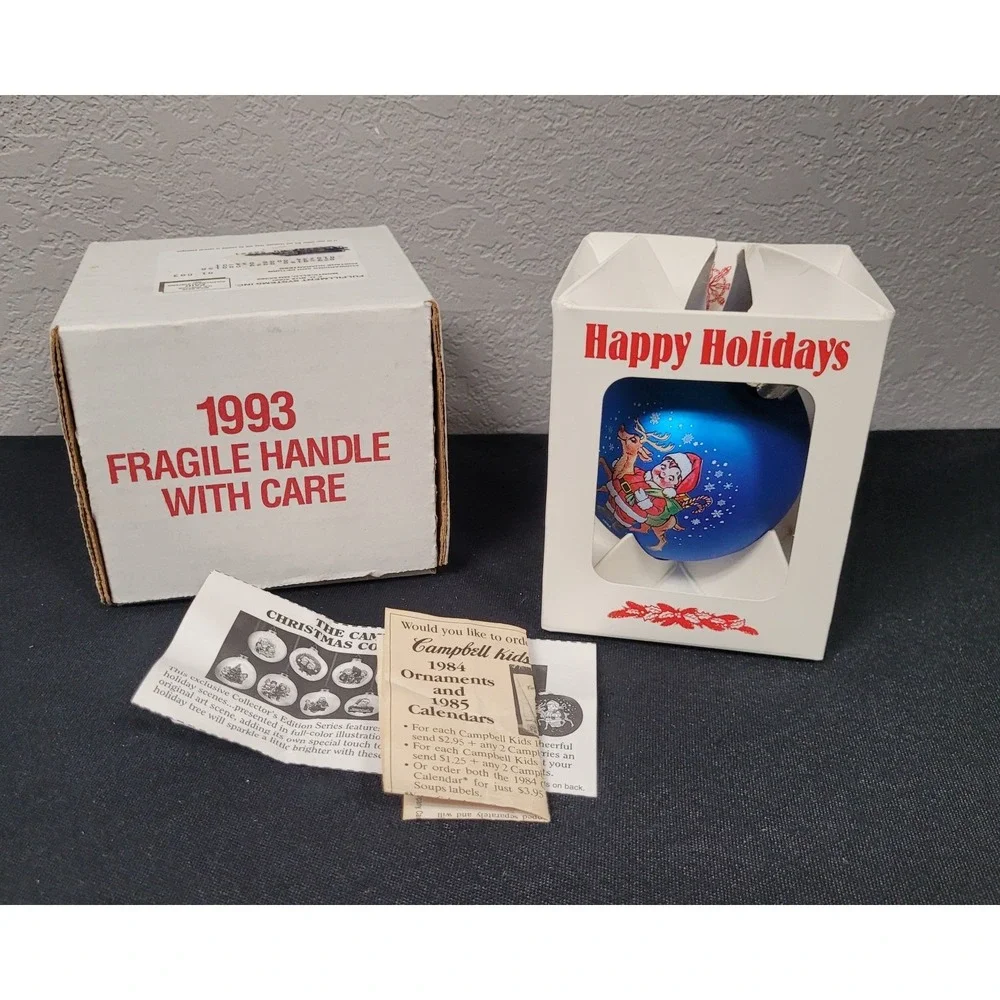 Vintage 1993 Campbell's Kids Collector's Edition Christmas Glass Ball Ornament